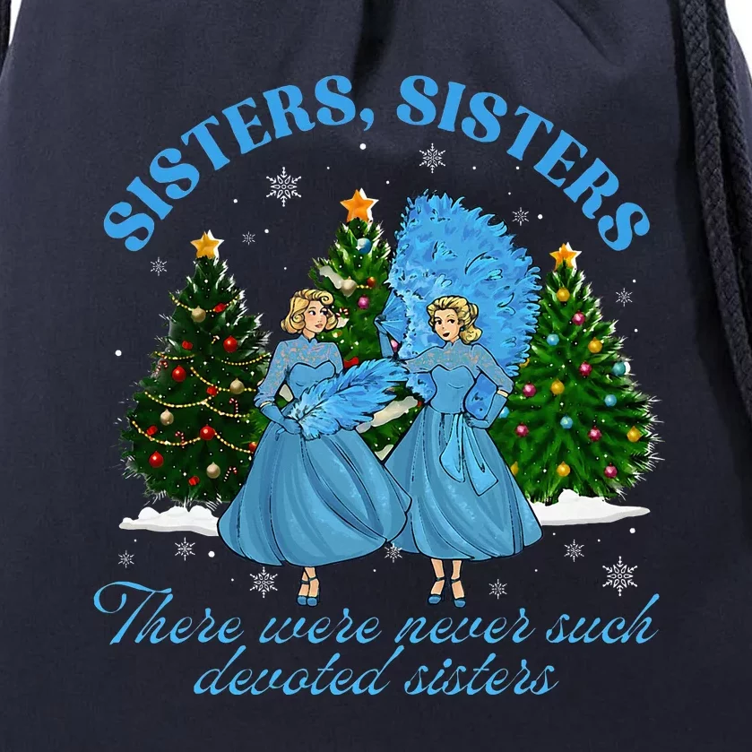 Sisters White Christmas Movie 1954 Xmas Snow Pajamas Holiday Drawstring Bag