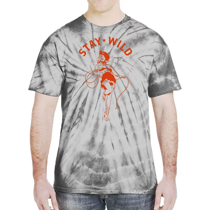 Stay Wild Cowgirl Pin Up Girl Vintage Western Country Rodeo Tie-Dye T-Shirt