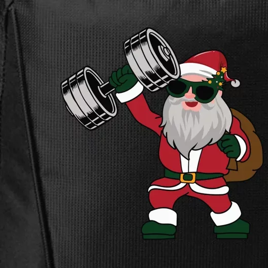 Santa Weightlifting Christmas Fitness Gym Deadlift Xmas Gift City Backpack