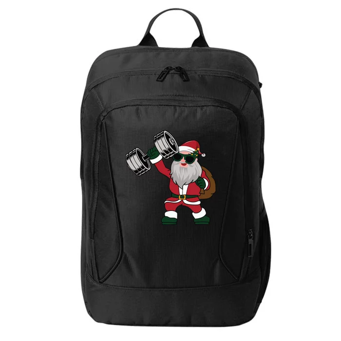 Santa Weightlifting Christmas Fitness Gym Deadlift Xmas Gift City Backpack