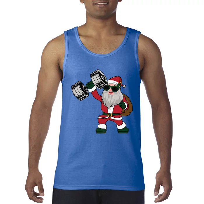 Santa Weightlifting Christmas Fitness Gym Deadlift Xmas Gift Tank Top