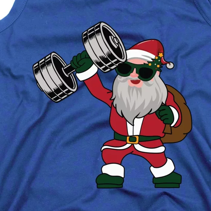 Santa Weightlifting Christmas Fitness Gym Deadlift Xmas Gift Tank Top