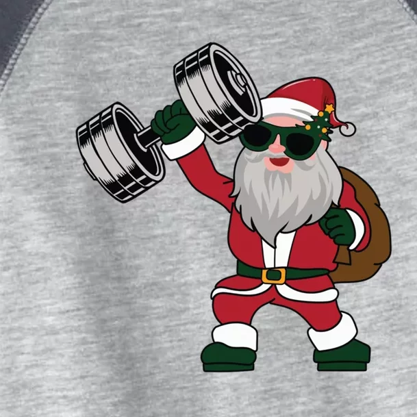 Santa Weightlifting Christmas Fitness Gym Deadlift Xmas Gift Toddler Fine Jersey T-Shirt