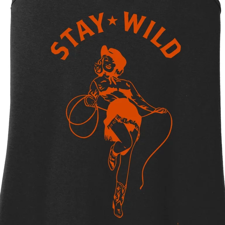 Stay Wild Cowgirl Oversized Ladies Essential Tank