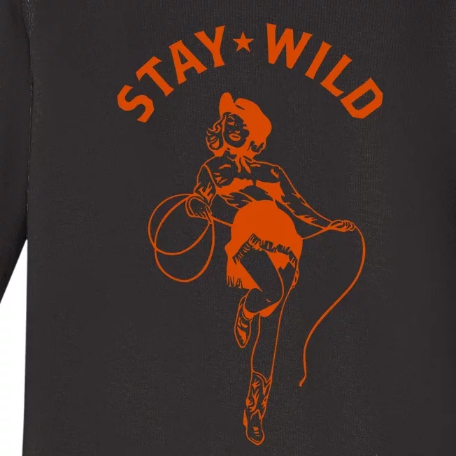 Stay Wild Cowgirl Oversized Baby Long Sleeve Bodysuit