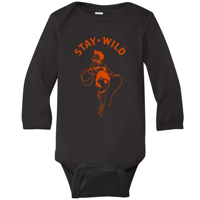 Stay Wild Cowgirl Oversized Baby Long Sleeve Bodysuit