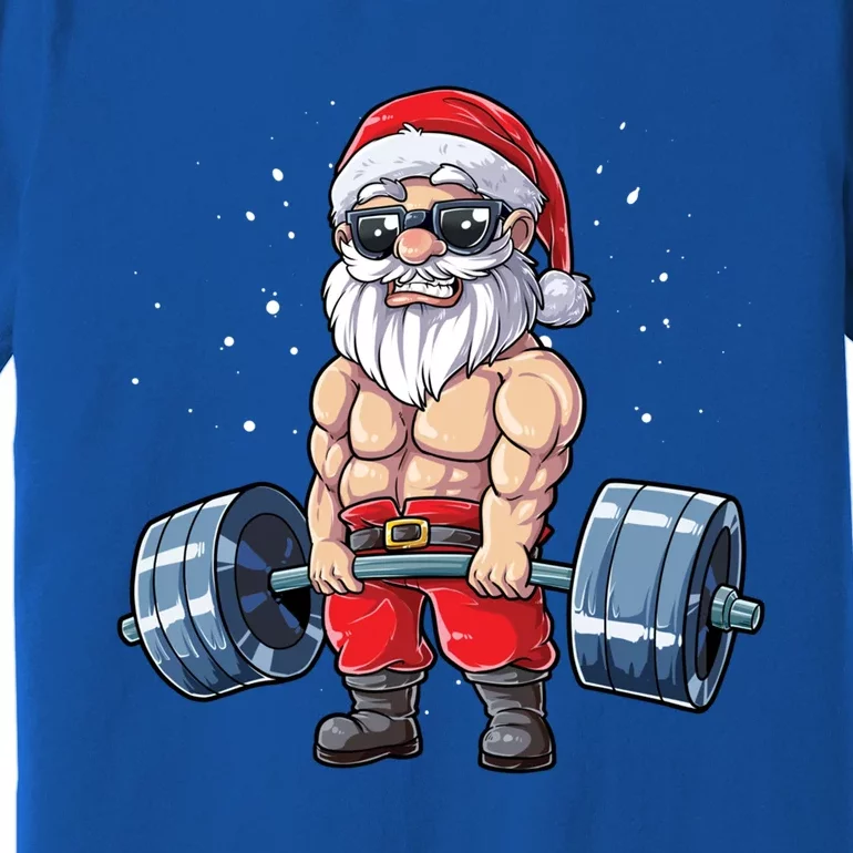 Santa Weightlifting Christmas Fitness Gym Deadlift Xmas Meaningful Gift Premium T-Shirt