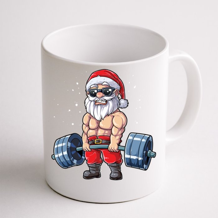 Santa Weightlifting Christmas Fitness Gym Deadlift Xmas Meaningful Gift Front & Back Coffee Mug