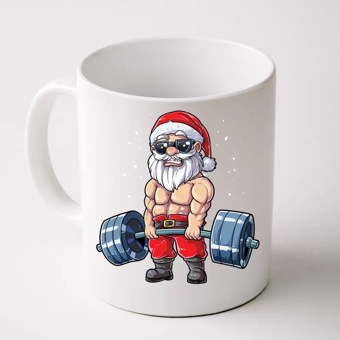 Santa Weightlifting Christmas Fitness Gym Deadlift Xmas Meaningful Gift Front & Back Coffee Mug