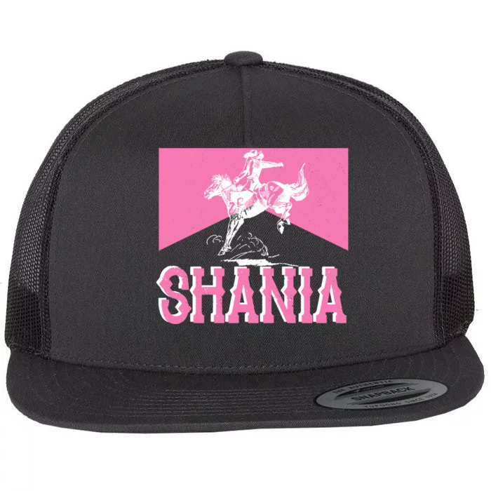 Shania Western Cowboy Flat Bill Trucker Hat