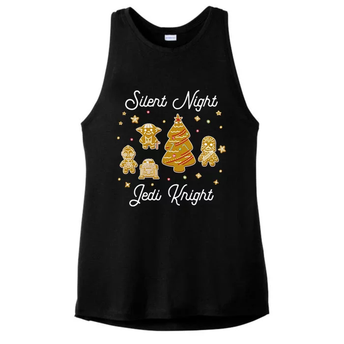 Star Wars Christmas Silent Night Jedi Knight Gingerbread Ladies Tri-Blend Wicking Tank