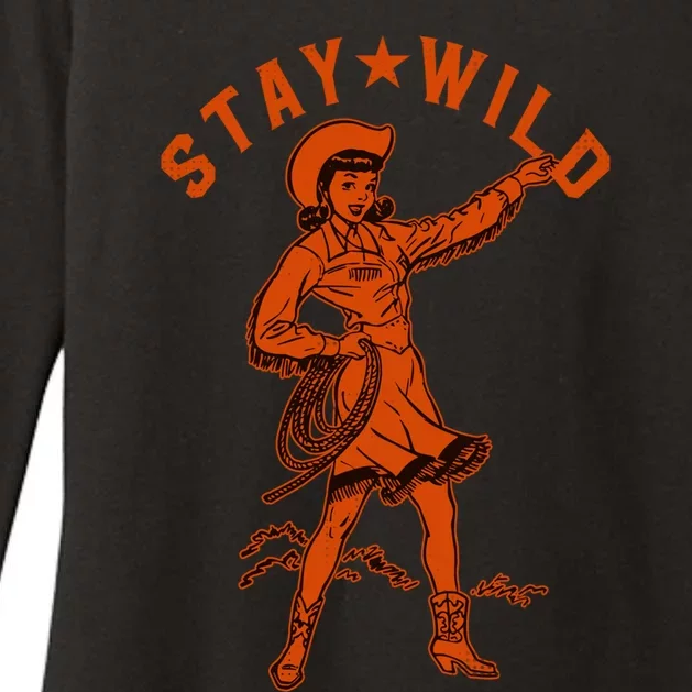 Stay Wild Cowgirl Cowgirl Western Country Girl Womens CVC Long Sleeve Shirt