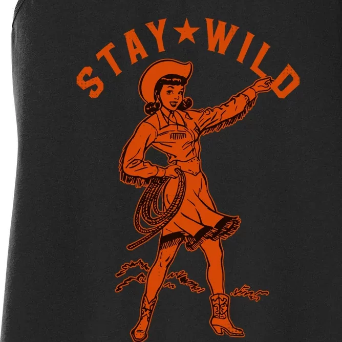 Stay Wild Cowgirl Cowgirl Western Country Girl Women's Racerback Tank