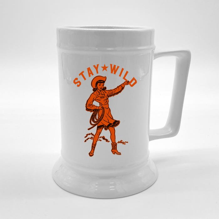 Stay Wild Cowgirl Cowgirl Western Country Girl Front & Back Beer Stein