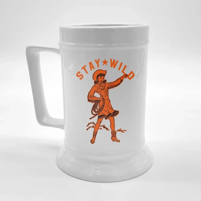 Stay Wild Cowgirl Cowgirl Western Country Girl Front & Back Beer Stein