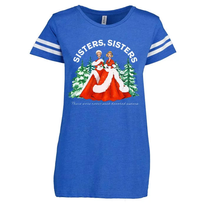 Sisters White Christmas Movie 1954 Xmas Snow Holiday Pajamas Enza Ladies Jersey Football T-Shirt