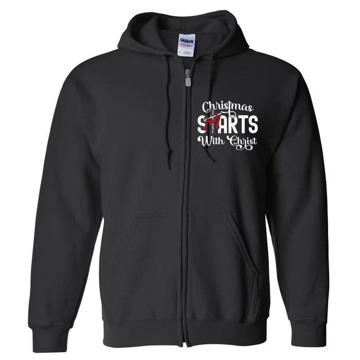 Starts With Christ Jesus Christian Christmas Full Zip Hoodie