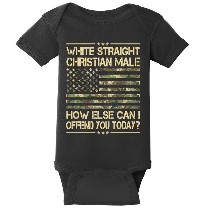 Straight White Christian Male Funny Conservative Political Baby Bodysuit