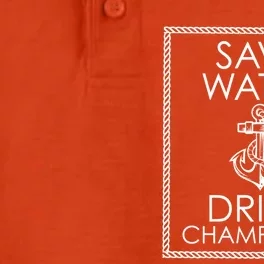 Save Water Champagne Funny Gift Dry Zone Grid Performance Polo