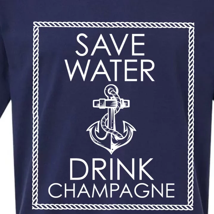 Save Water Champagne Funny Gift Sueded Cloud Jersey T-Shirt