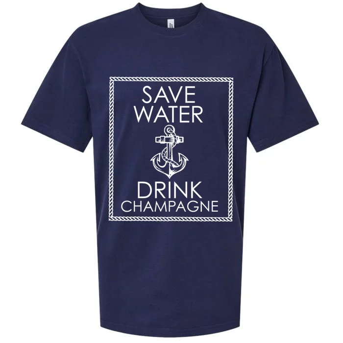 Save Water Champagne Funny Gift Sueded Cloud Jersey T-Shirt