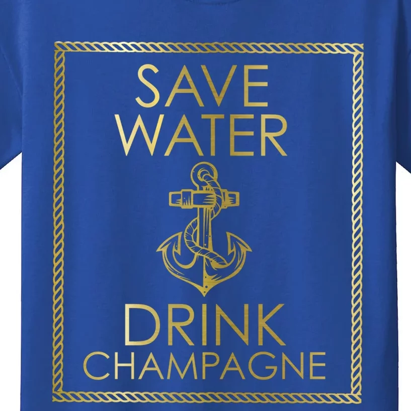 Save Water Champagne Funny Gift Cool Gift Kids T-Shirt