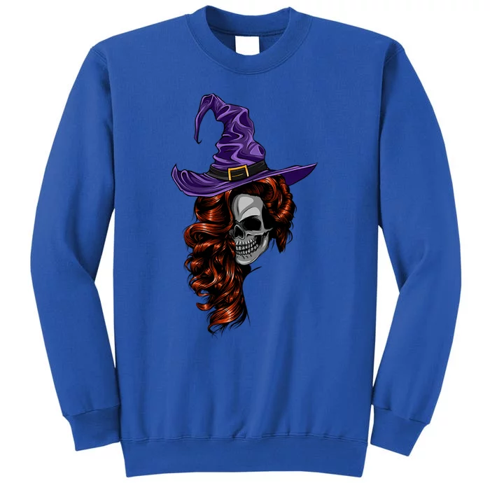 Skeleton Witch Cool And Scary Red Hair Witch Skull Skeleton Cute Gift Tall Sweatshirt