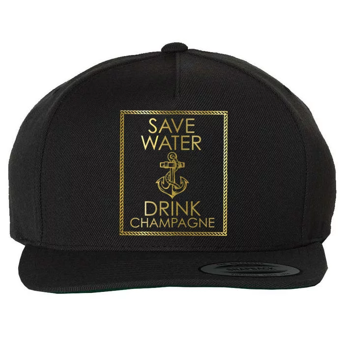 Save Water Champagne Funny Gift Gift Wool Snapback Cap