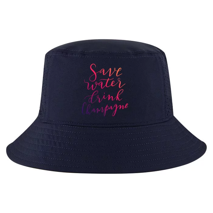 Save Water Champagne Hand Lettered Design Gift Cool Comfort Performance Bucket Hat