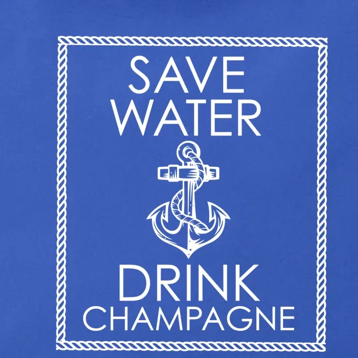 Save Water Champagne Funny Gift Meaningful Gift Zip Tote Bag