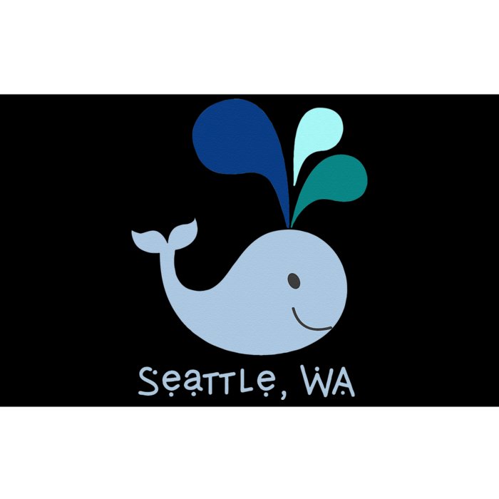 Seattle Washington Cute Whale Lover Cartoon Bumper Sticker