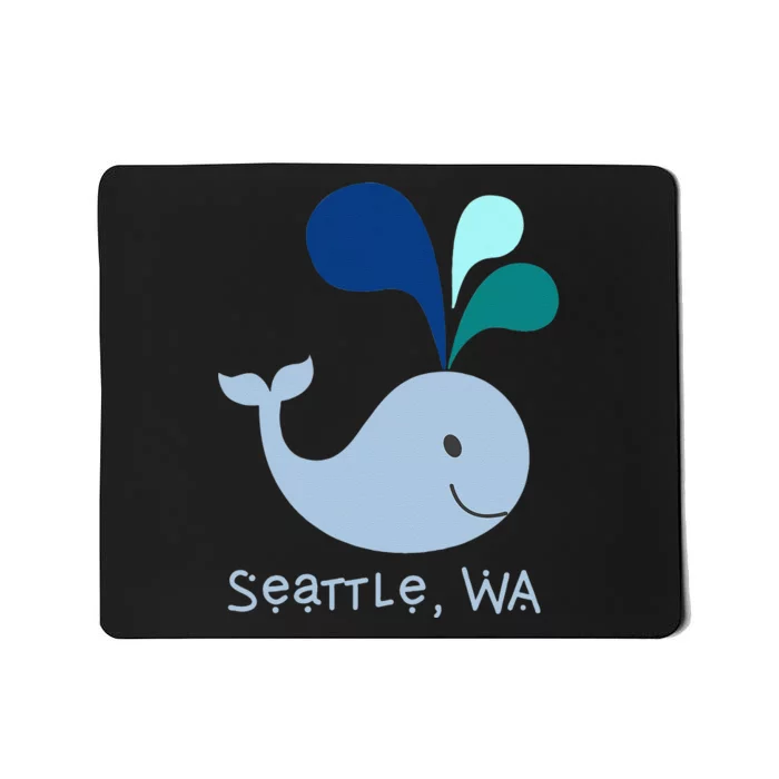 Seattle Washington Cute Whale Lover Cartoon Mousepad