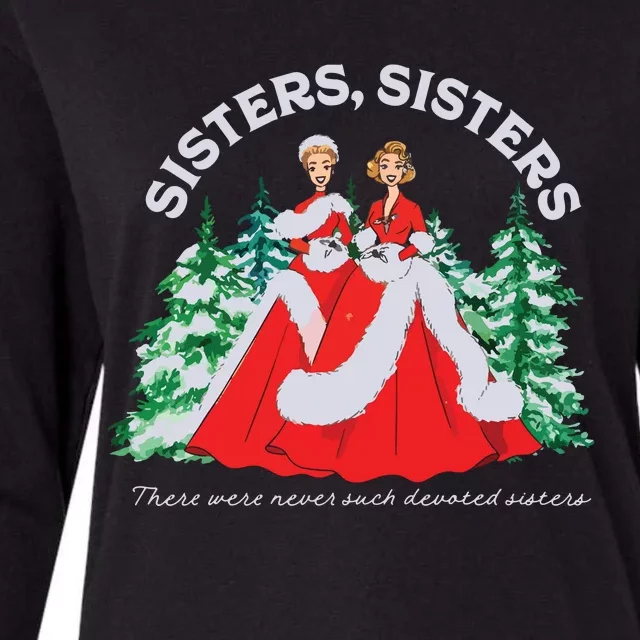 Sisters White Christmas Movie 1954 Xmas Snow Holiday Pajamas Womens Cotton Relaxed Long Sleeve T-Shirt