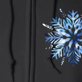 Snowflake Winter Christmas Matching Full Zip Hoodie