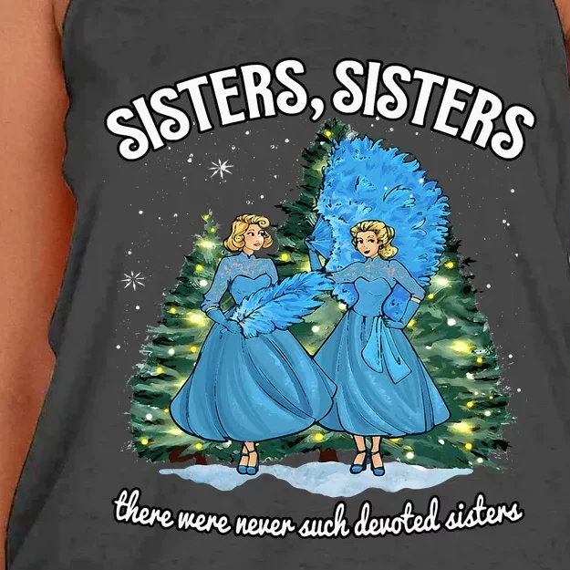 Sisters White Christmas Movie 1954 Xmas Snow Holiday Pajamas Women's Knotted Racerback Tank