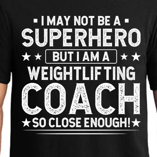 Superhero Weightlifting Coach Funny Weightlifting Coach Gift Pajama Set