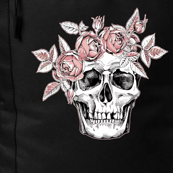 Skull With Crown Of Pink Roses Daily Commute Backpack