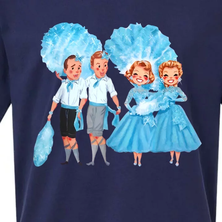 Sisters White Christmas Movie 1954 Xmas Snow Holiday Pajamas Sueded Cloud Jersey T-Shirt