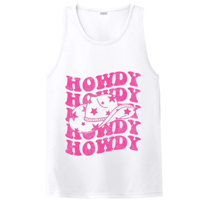 Southern Western Cowgirl Rodeo Pink Hat Performance Tank