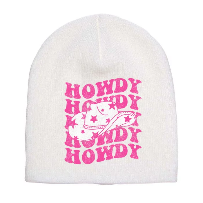 Southern Western Cowgirl Rodeo Pink Hat Short Acrylic Beanie