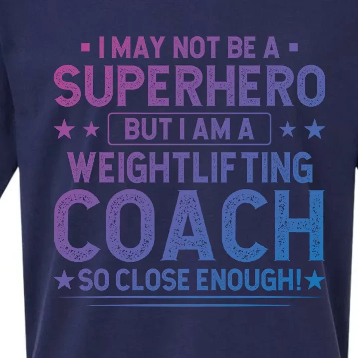 Superhero Weightlifting Coach Funny Weightlifting Coach Gift Sueded Cloud Jersey T-Shirt