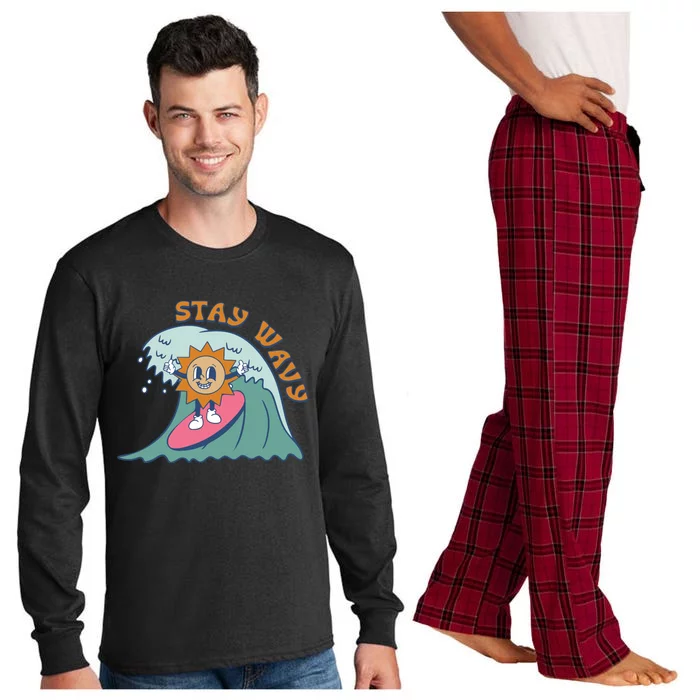 Stay Wavy Cool Summer Waves Long Sleeve Pajama Set