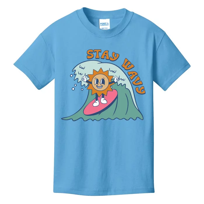 Stay Wavy Cool Summer Waves Kids T-Shirt