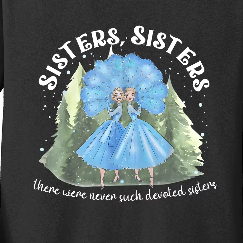 Sisters White Christmas Movie 1954 Xmas Snow Holiday Pajamas Kids Long Sleeve Shirt