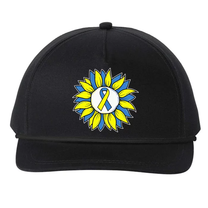 Sunflower World Down Syndrome Awareness Day T21 Snapback Five-Panel Rope Hat