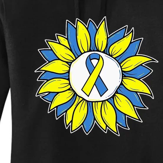 Sunflower World Down Syndrome Awareness Day T21 Women's Pullover Hoodie