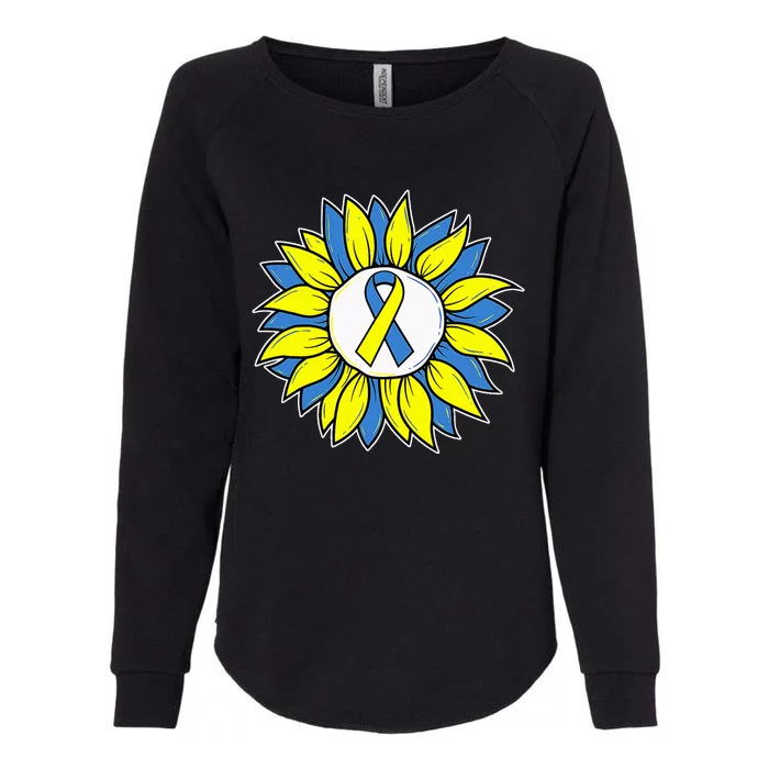 Sunflower World Down Syndrome Awareness Day T21 Womens California Wash Sweatshirt