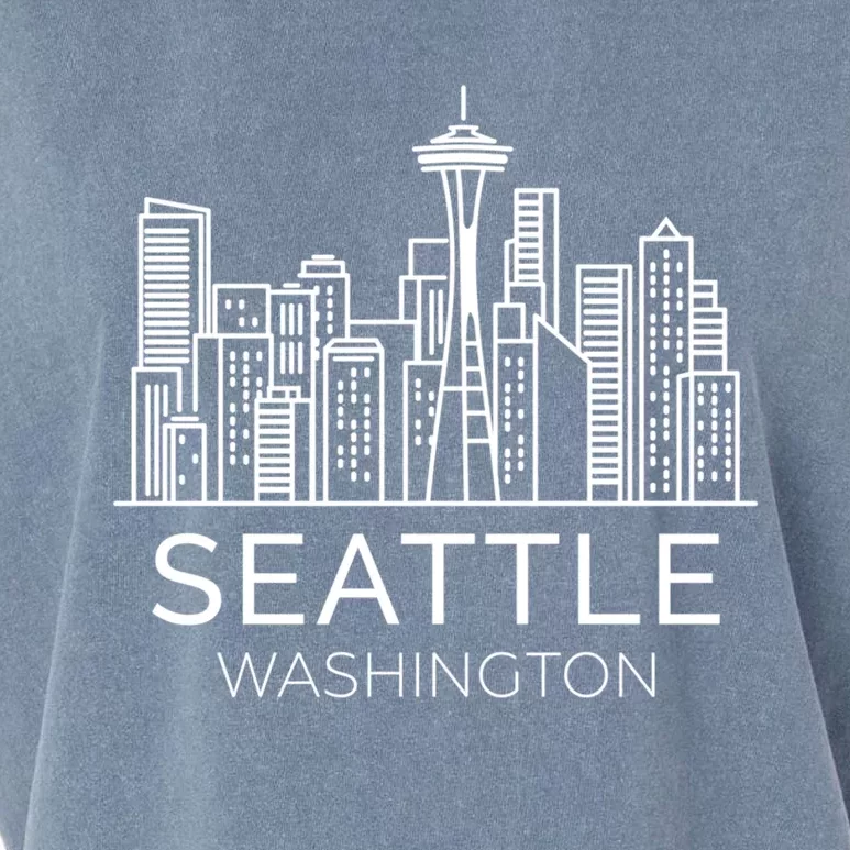 Seattle Washington Downtown Skyline Hoodie Souvenir Hoodie Garment-Dyed Women's Muscle Tee