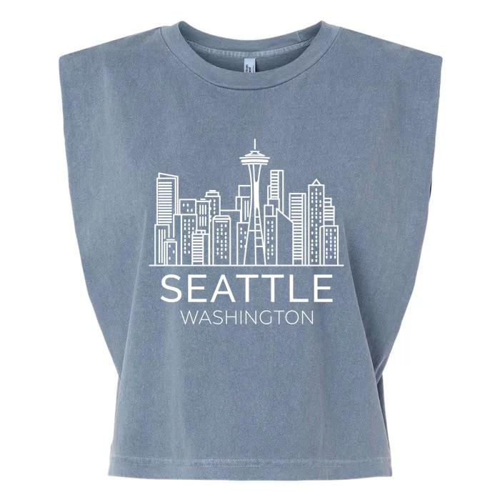 Seattle Washington Downtown Skyline Hoodie Souvenir Hoodie Garment-Dyed Women's Muscle Tee