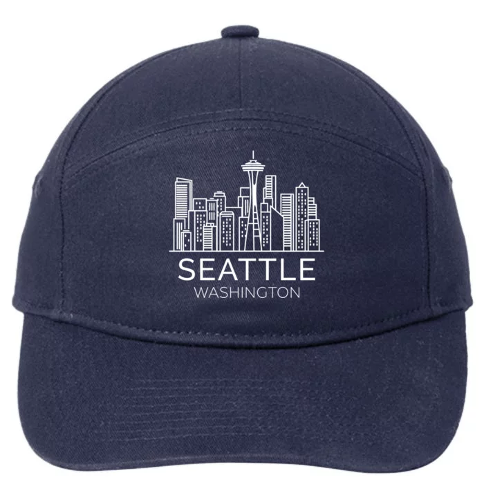 Seattle Washington Downtown Skyline Hoodie Souvenir Hoodie 7-Panel Snapback Hat